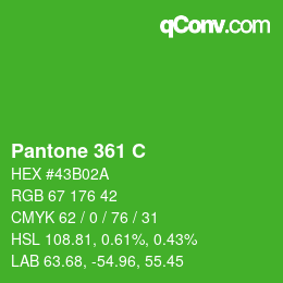 Code couleur: Pantone 361 C | qconv.com