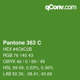 颜色代码: Pantone 363 C | qconv.com