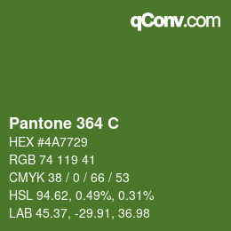 Code couleur: Pantone 364 C | qconv.com