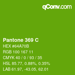 颜色代码: Pantone 369 C | qconv.com