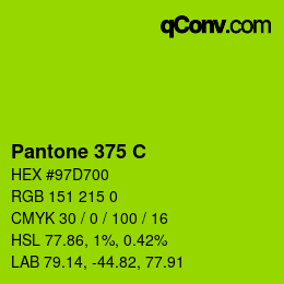 颜色代码: Pantone 375 C | qconv.com