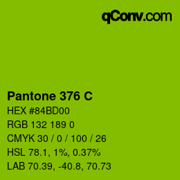 Code couleur: Pantone 376 C | qconv.com