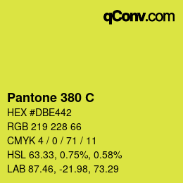カラーコード: Pantone 380 C | qconv.com