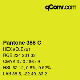 颜色代码: Pantone 388 C | qconv.com