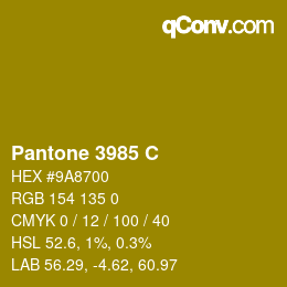 颜色代码: Pantone 3985 C | qconv.com