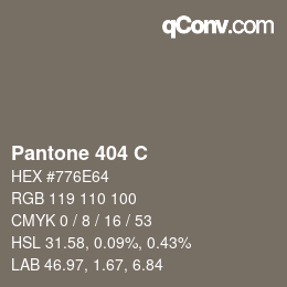 Code couleur: Pantone 404 C | qconv.com