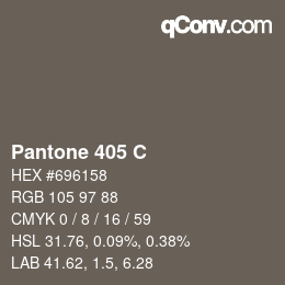 Code couleur: Pantone 405 C | qconv.com