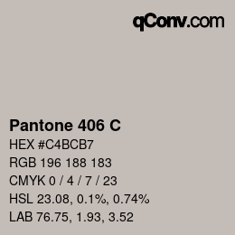 颜色代码: Pantone 406 C | qconv.com