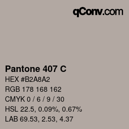 カラーコード: Pantone 407 C | qconv.com