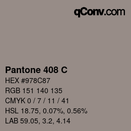 Code couleur: Pantone 408 C | qconv.com