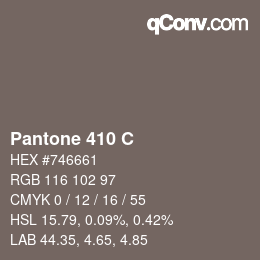Code couleur: Pantone 410 C | qconv.com