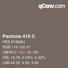 Code couleur: Pantone 410 C | qconv.com