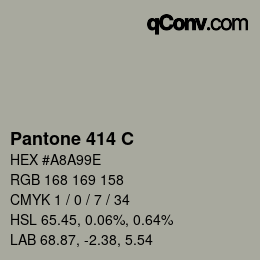 カラーコード: Pantone 414 C | qconv.com