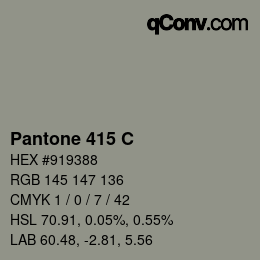 Code couleur: Pantone 415 C | qconv.com