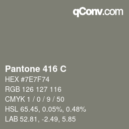 Code couleur: Pantone 416 C | qconv.com