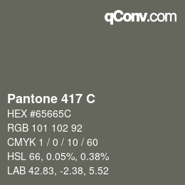 Code couleur: Pantone 417 C | qconv.com