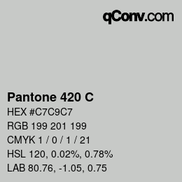 カラーコード: Pantone 420 C | qconv.com