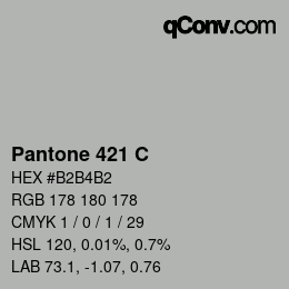 颜色代码: Pantone 421 C | qconv.com
