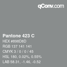 Code couleur: Pantone 423 C | qconv.com