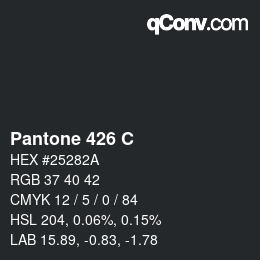 カラーコード: Pantone 426 C | qconv.com