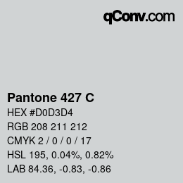 Code couleur: Pantone 427 C | qconv.com