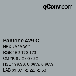 カラーコード: Pantone 429 C | qconv.com