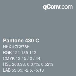 Code couleur: Pantone 430 C | qconv.com