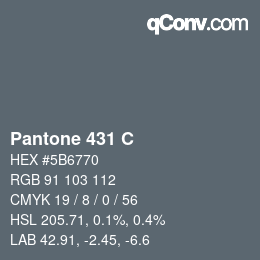 Code couleur: Pantone 431 C | qconv.com