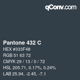 カラーコード: Pantone 432 C | qconv.com