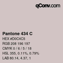 Code couleur: Pantone 434 C | qconv.com