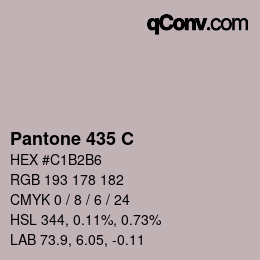 颜色代码: Pantone 435 C | qconv.com