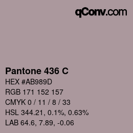 颜色代码: Pantone 436 C | qconv.com