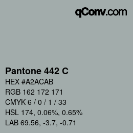 Code couleur: Pantone 442 C | qconv.com