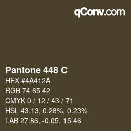 Code couleur: Pantone 448 C | qconv.com