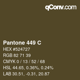 カラーコード: Pantone 449 C | qconv.com