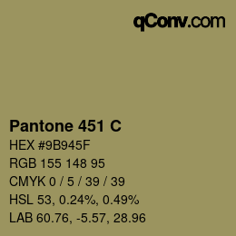 Code couleur: Pantone 451 C | qconv.com