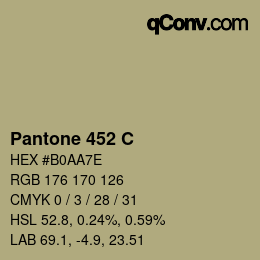 Código de color: Pantone 452 C | qconv.com