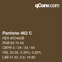 Code couleur: Pantone 462 C | qconv.com