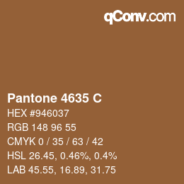 Code couleur: Pantone 4635 C | qconv.com