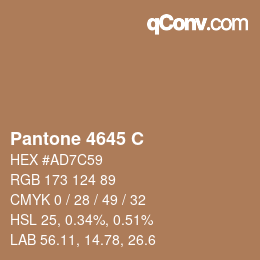 Code couleur: Pantone 4645 C | qconv.com