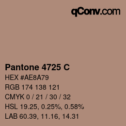 カラーコード: Pantone 4725 C | qconv.com