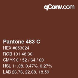 カラーコード: Pantone 483 C | qconv.com