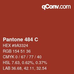 カラーコード: Pantone 484 C | qconv.com