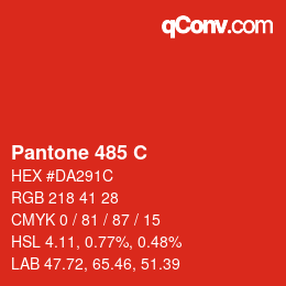 颜色代码: Pantone 485 C | qconv.com