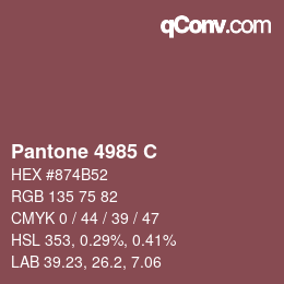 Code couleur: Pantone 4985 C | qconv.com