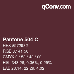 カラーコード: Pantone 504 C | qconv.com