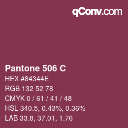 颜色代码: Pantone 506 C | qconv.com