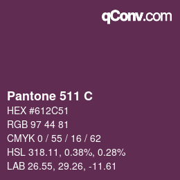 カラーコード: Pantone 511 C | qconv.com