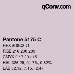 Code couleur: Pantone 5175 C | qconv.com