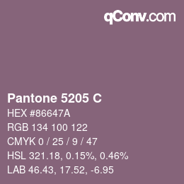 Code couleur: Pantone 5205 C | qconv.com